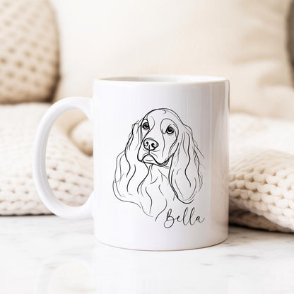 Cocker Spaniel Personalised Mug Line Art Dog Gift