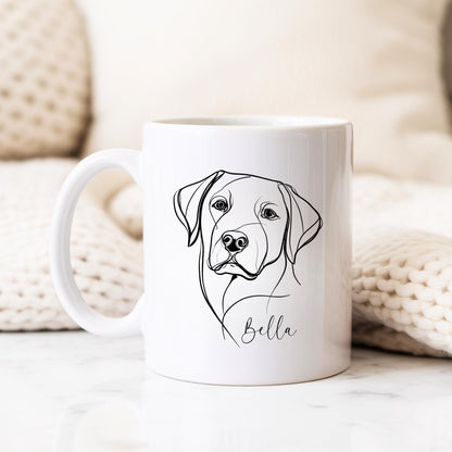 Labrador Personalised Mug Line Art Dog Gift