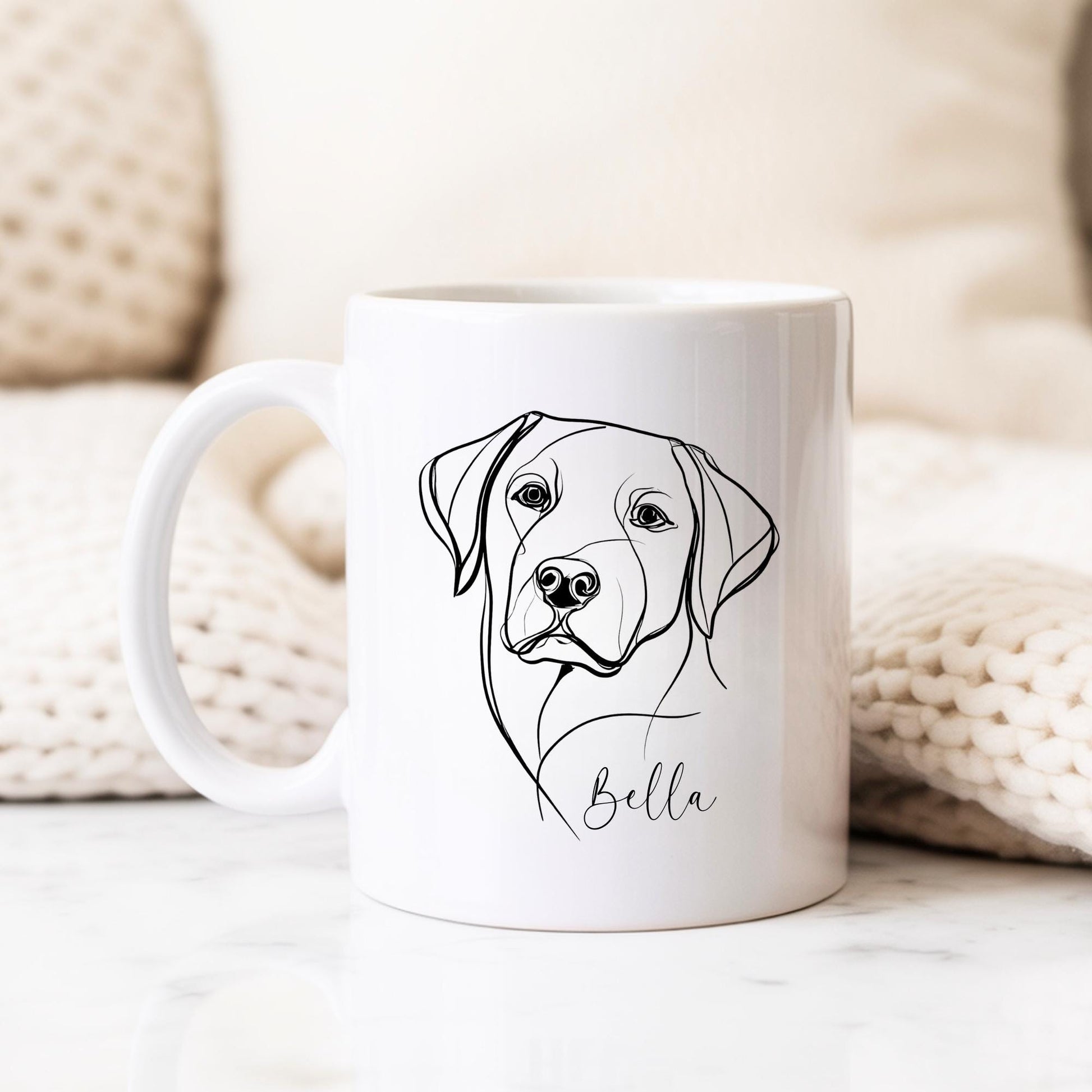 Labrador Personalised Mug Line Art Dog Gift