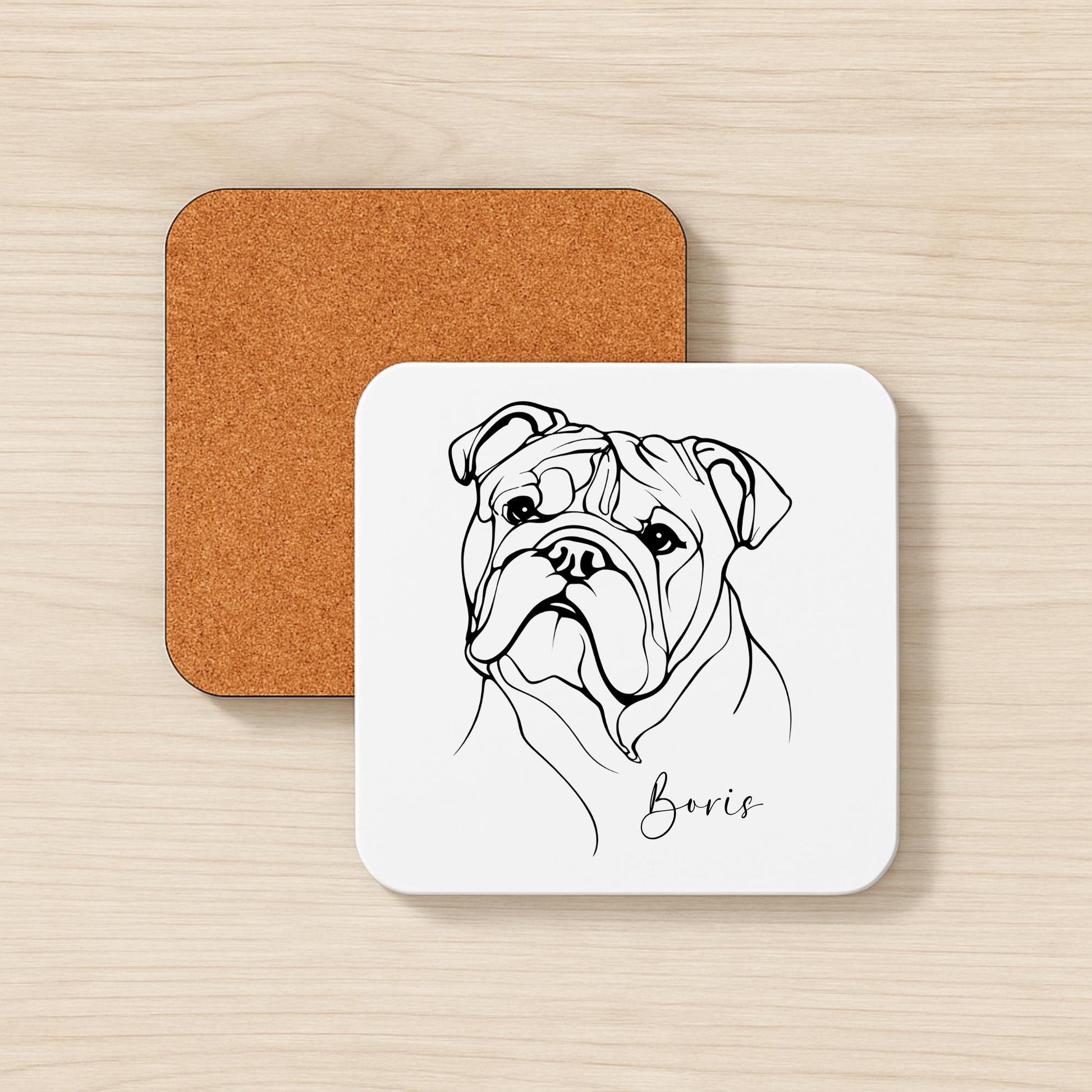 Bulldog Personalised Mug Line Art Dog Gift