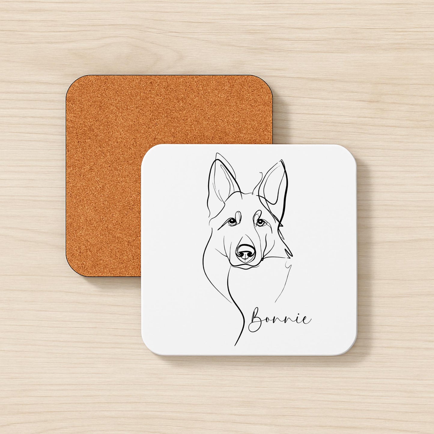 German Shepherd Personalised Mug Line Art Dog Gift