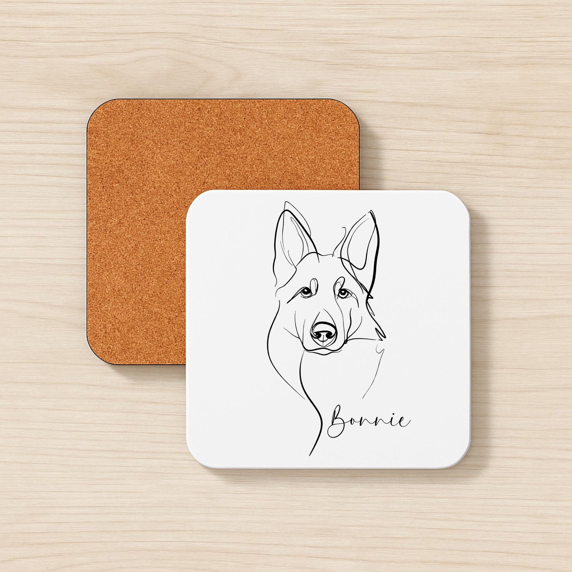 German Shepherd Personalised Mug Line Art Dog Gift