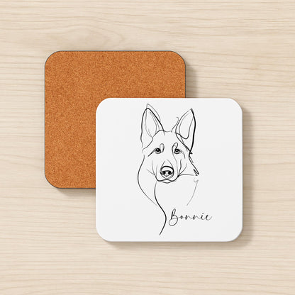 German Shepherd Personalised Mug Line Art Dog Gift