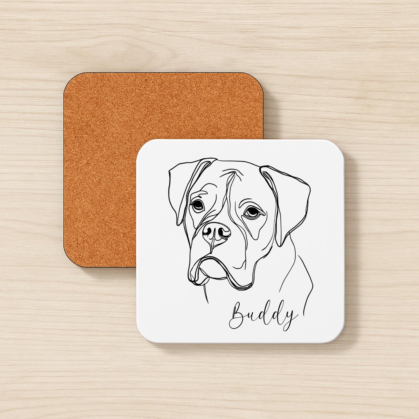Boxer Personalised Mug Line Art Dog Gift