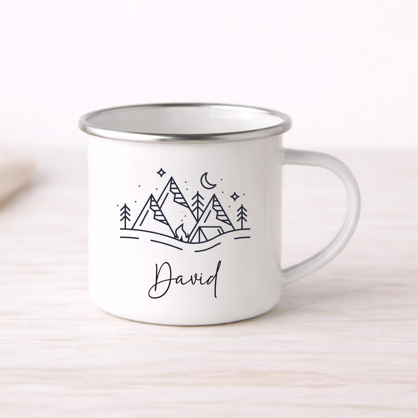 Personalised Camping Mug Outdoor Campervan Enamel Cup Gift