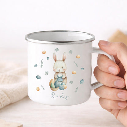 Personalised Easter Mug Children's Enamel Kids Cup Gift