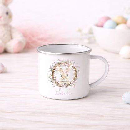 Personalised Easter Mug Children's Bunny Gift Enamel Kids Cup