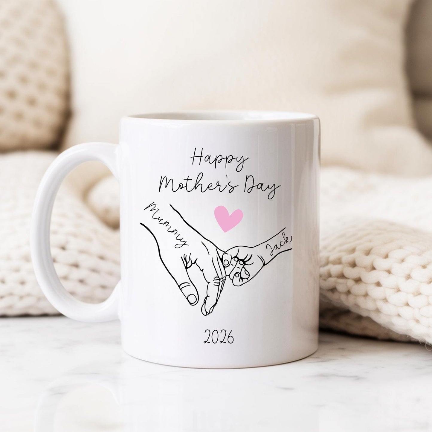 First Mother's Day Personalised Mug Holding Hands 2025 Mummy & Baby