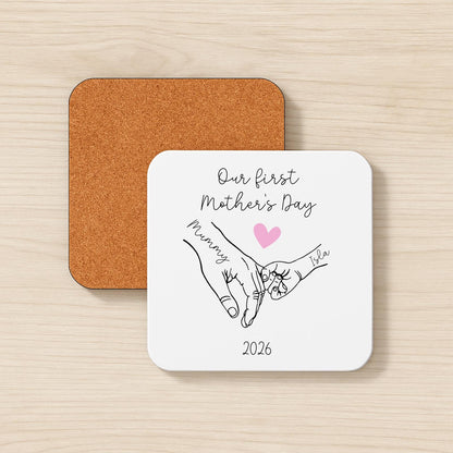 First Mother's Day Personalised Mug Holding Hands 2025 Mummy & Baby