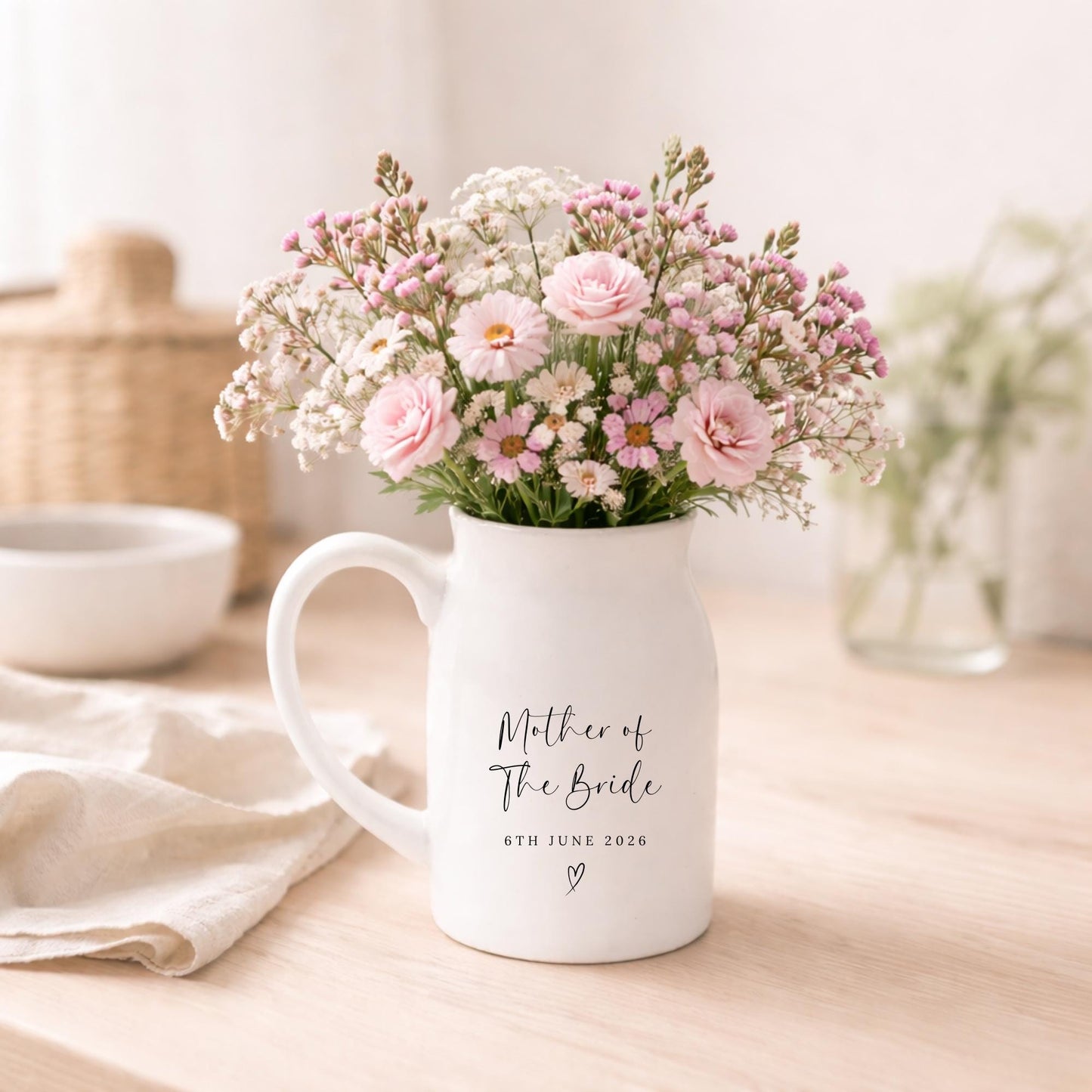 Personalised Mother Of The Bride Vase Mum Wedding Ceramic Gift