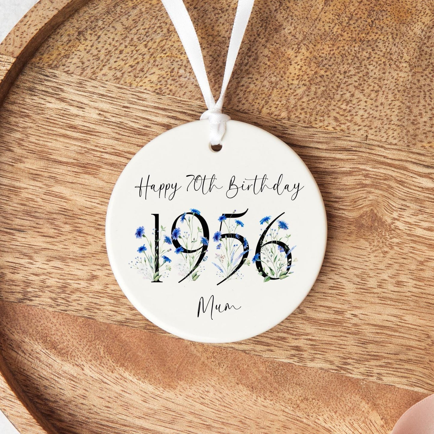 70th Birthday Gift Personalised 1956 Seventy Ceramic Heart Keepsake