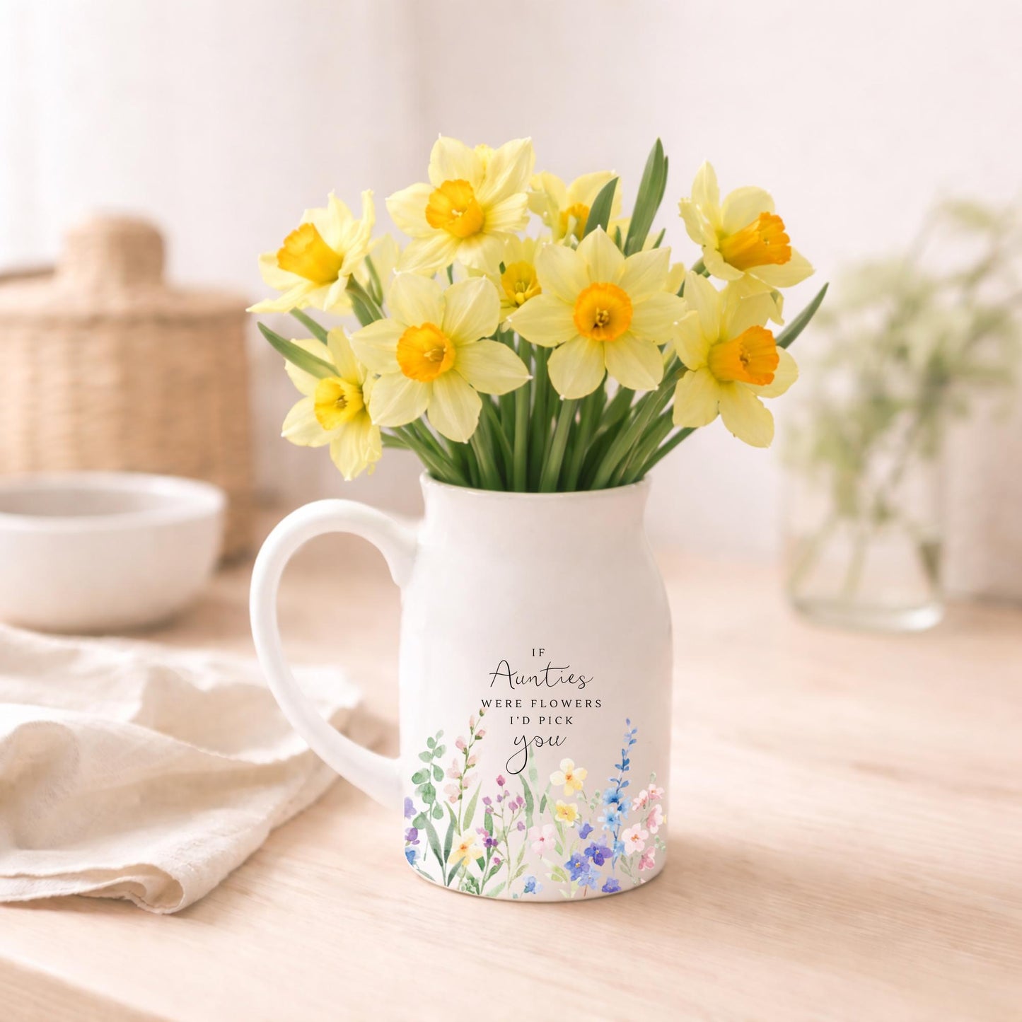 Personalised Vase Mother's Day Mummy Grandma Nanny Mum Ceramic Flower Jug Birthday Gift