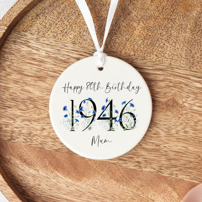 80th Birthday Gift Personalised 1946 Eighty Ceramic Heart Keepsake