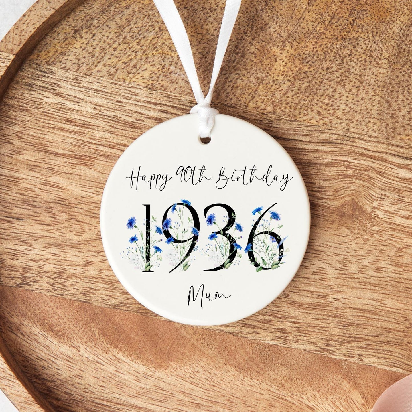 80th Birthday Gift Personalised 1946 Eighty Ceramic Heart Keepsake