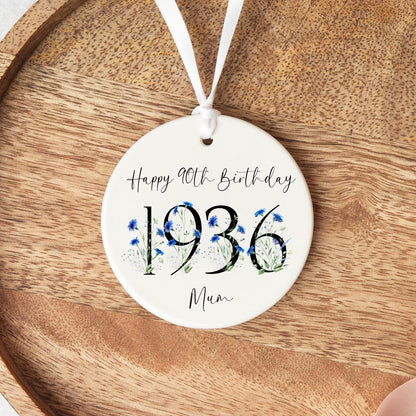 80th Birthday Gift Personalised 1946 Eighty Ceramic Heart Keepsake
