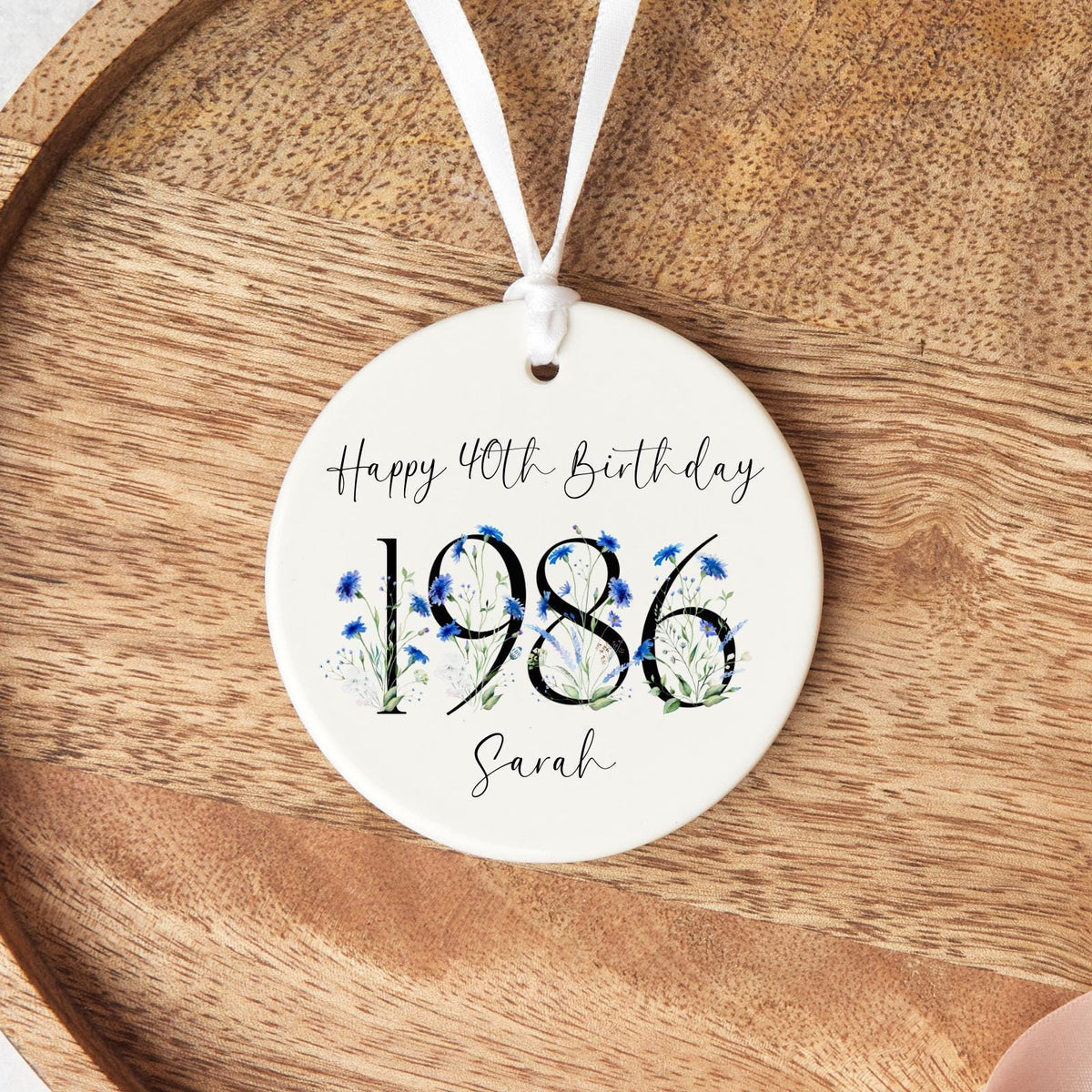 40th Birthday Gift Personalised 1986 Forty Ceramic Heart Keepsake