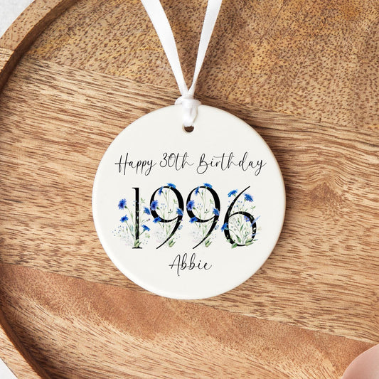 30th Birthday Gift Personalised 1996 Thirty Ceramic Heart Keepsake