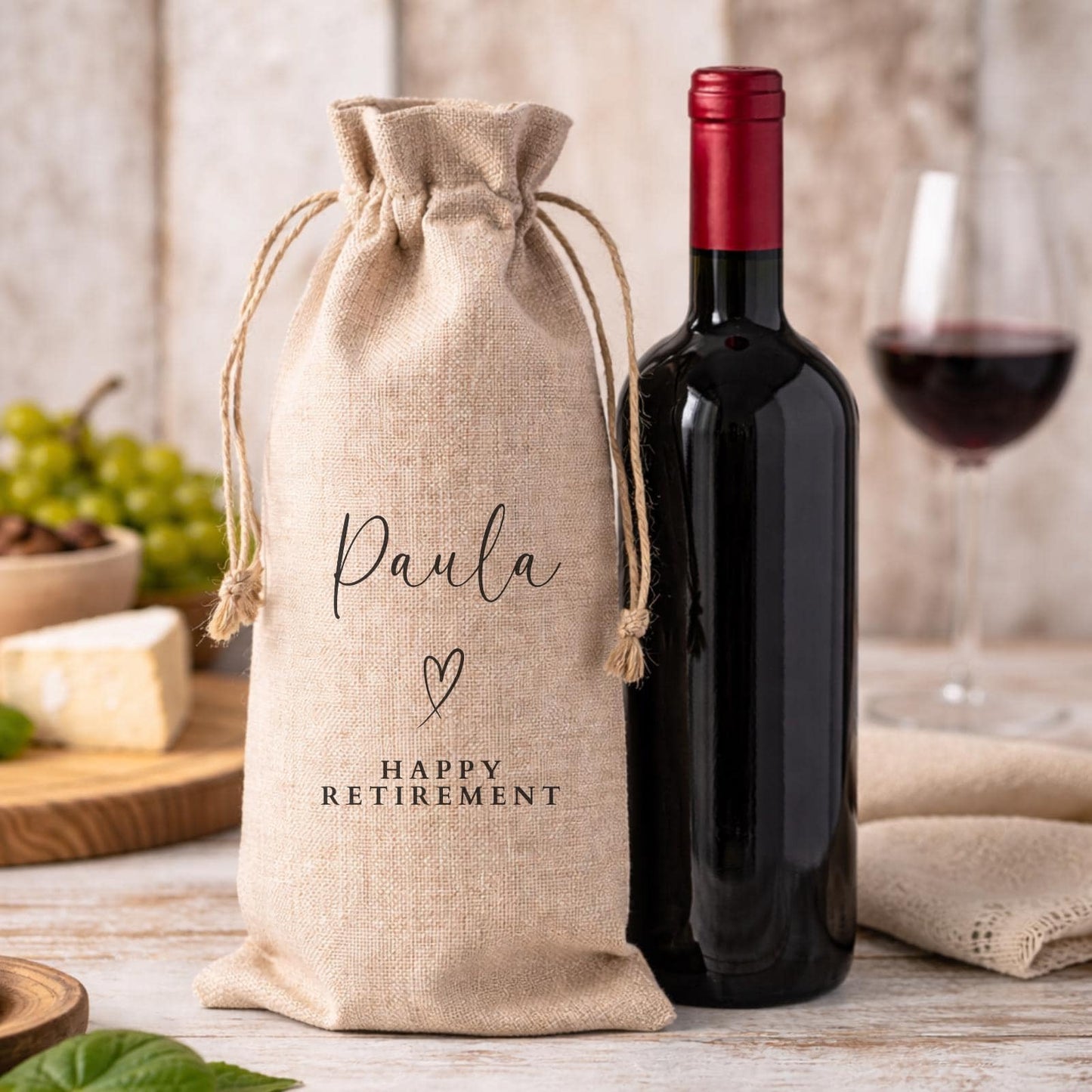 Retirement Gift Personalised Wine Bottle Bag Retired Colleague