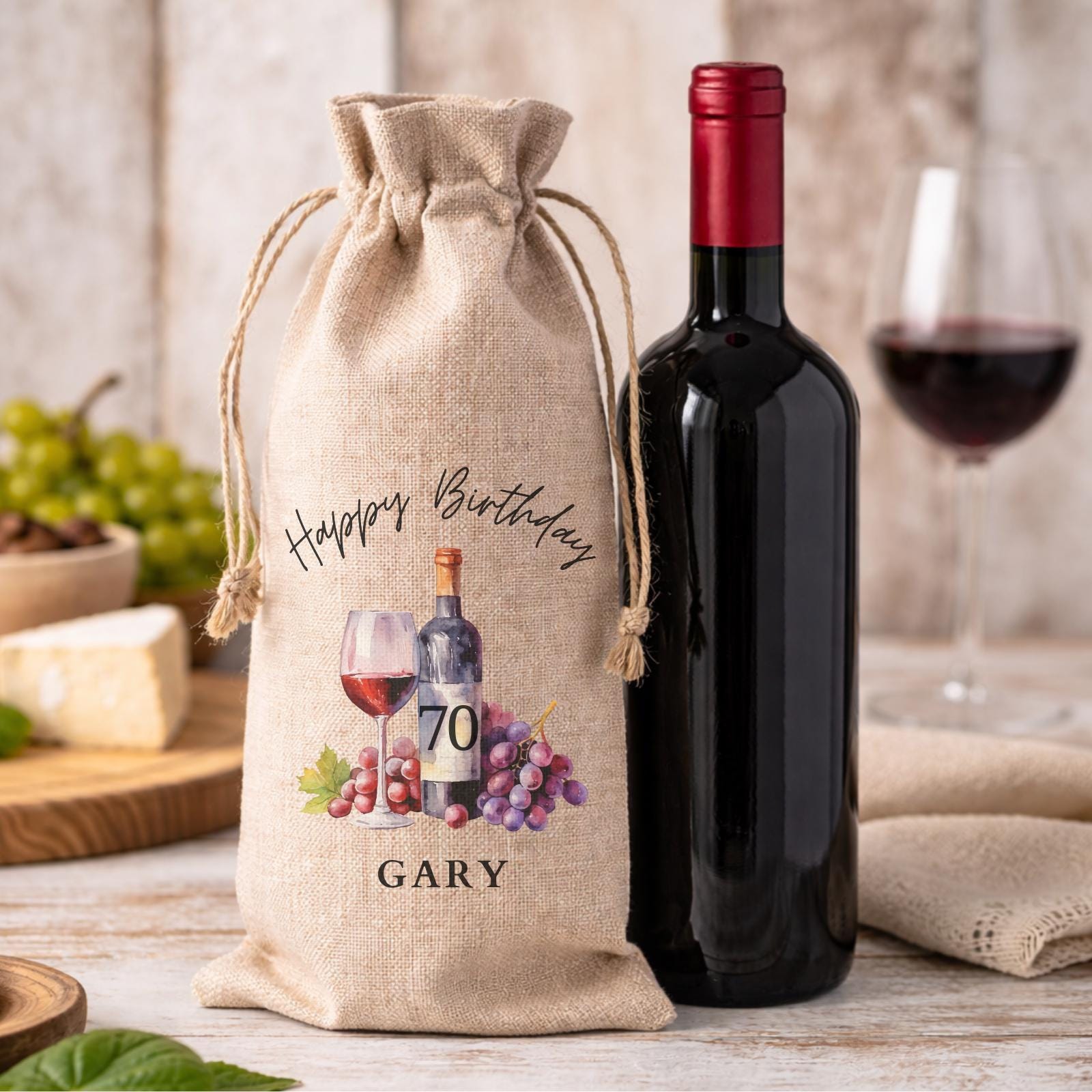 40th 50th 60th 70th 80th Birthday Personalised Wine Bottle Gift Bag