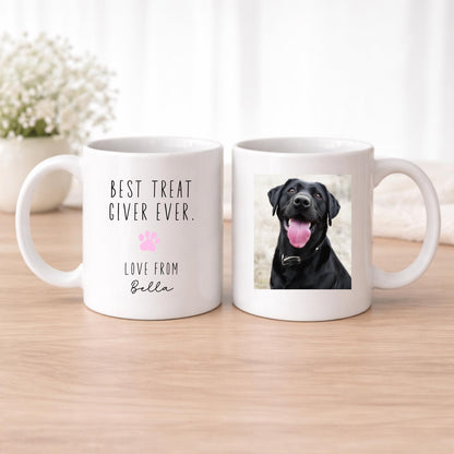 Personalised Dog Mum Photo Mug - Best Treat Giver Mother's Day Birthday Gift From The Dog