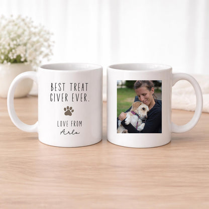 Personalised Dog Mum Photo Mug - Best Treat Giver Mother's Day Birthday Gift From The Dog