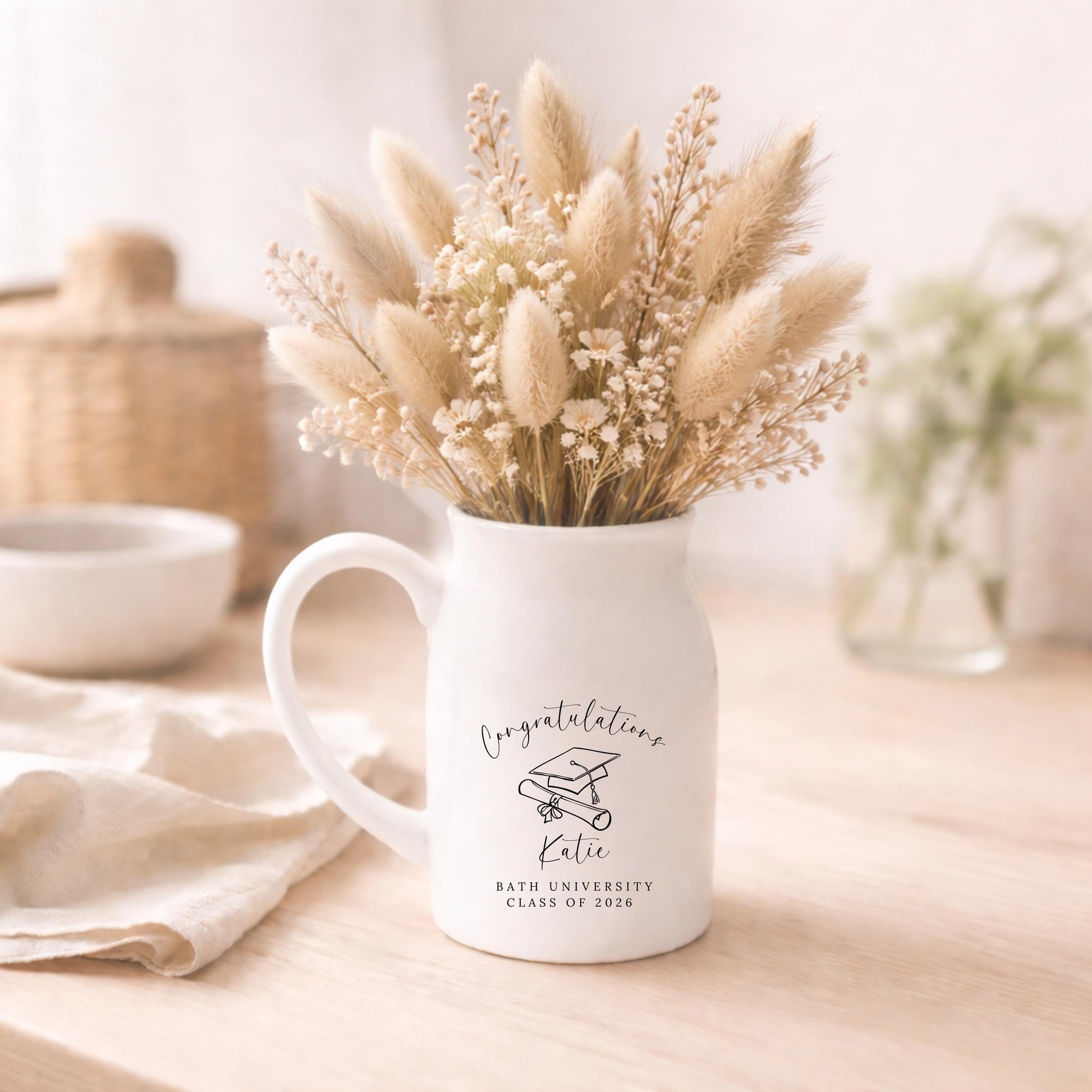 Personalised Graduation Gift Vase Class of 2026 University Ceramic Gift