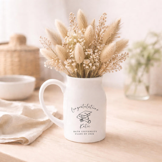 Personalised Graduation Gift Vase Class of 2026 University Ceramic Gift