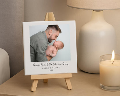 Personalised First Father's Day Ceramic Photo Tile With Text Dad Daddy Gift