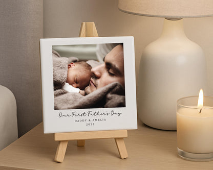 Personalised First Father's Day Ceramic Photo Tile With Text Dad Daddy Gift