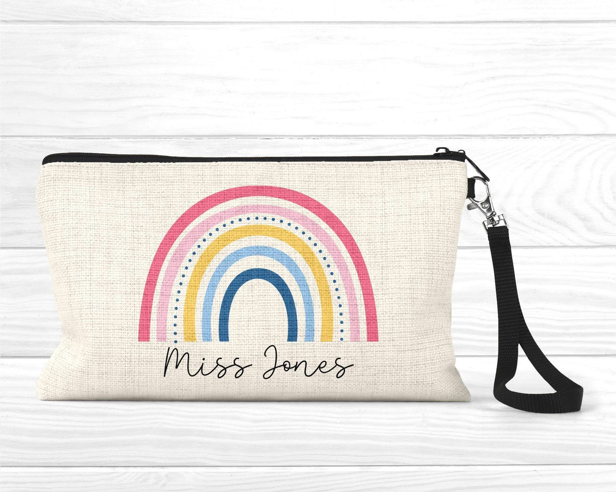 Personalised Teacher Pencil Case: End of Term Gift, Linen Stationery