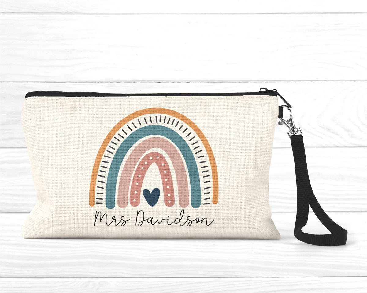 Personalised Teacher Pencil Case: End of Term Gift, Linen Stationery