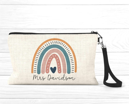 Personalised Teacher Pencil Case: End of Term Gift, Linen Stationery