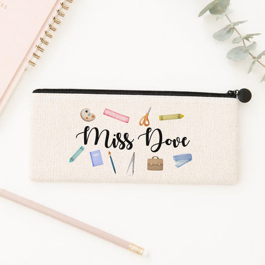 Teacher Thank you Gift Personalised Pencil Case With Name