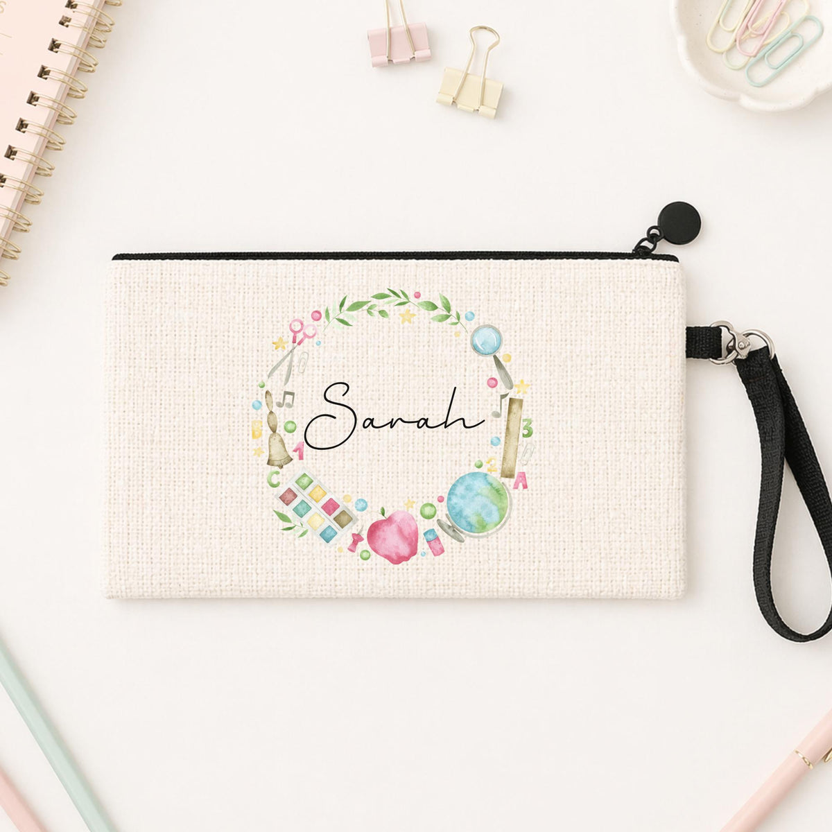 Personalised Teacher Pencil Case: Linen Back To School Gift