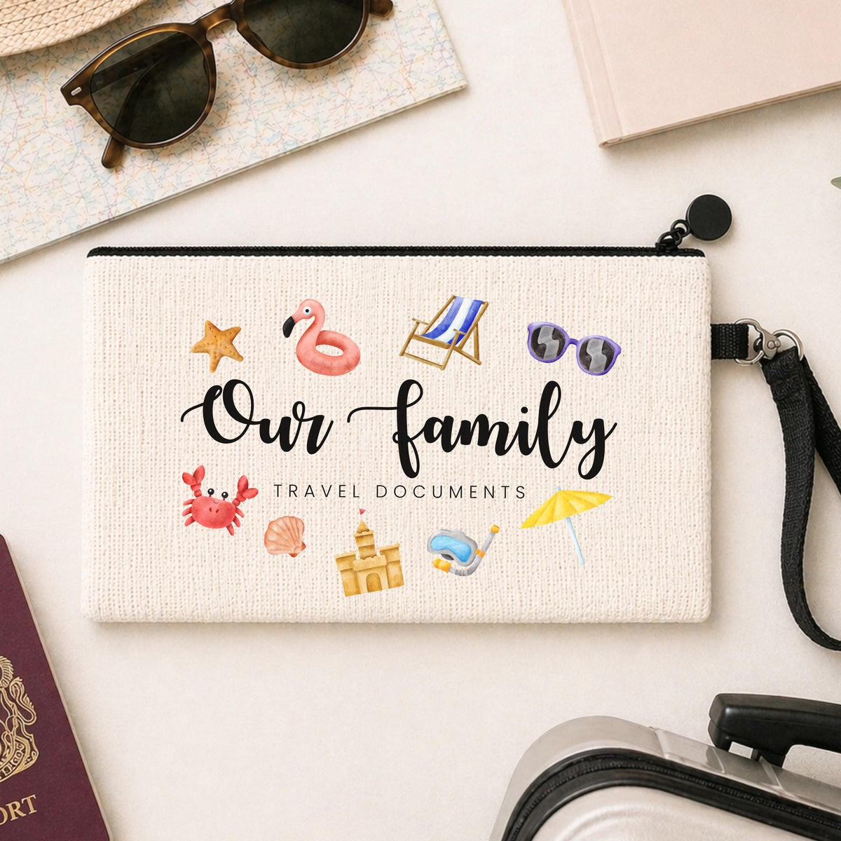 Family Passport Holder Travel Documents Personalised Pouch