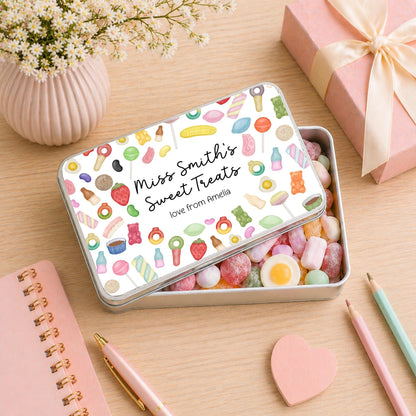 Personalised Sweets Tin Custom Name Candy Treat Storage Gift