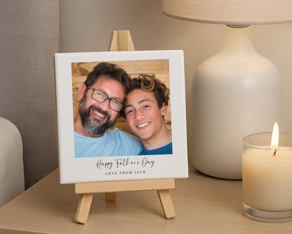 Personalised Father's Day Ceramic Photo Tile With Text Dad Daddy Grandad Gift
