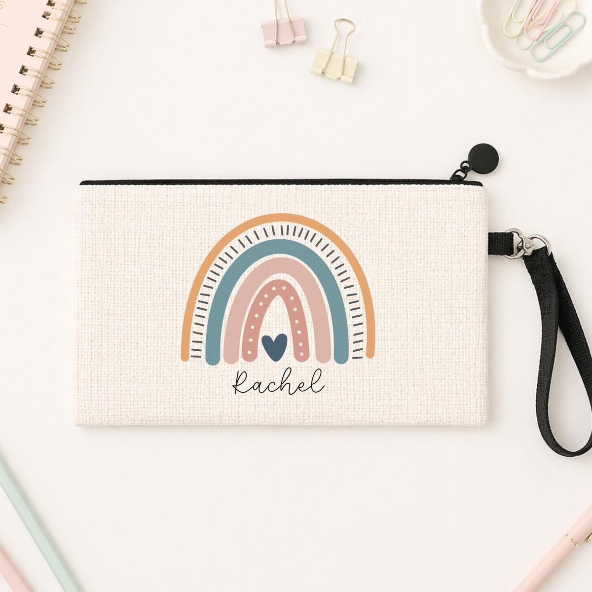 Personalised Teacher Pencil Case: End of Term Gift, Linen Stationery