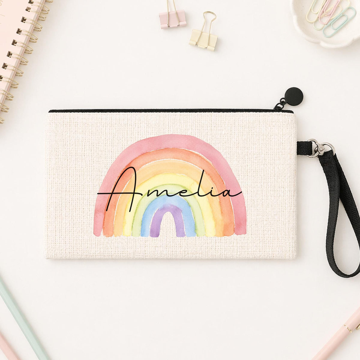 Personalised Teacher Pencil Case: Back To School Gift, Linen Stationery Storage