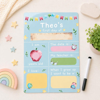 First Day Of School Sign Personalised Reception Back To School Wipeable Board