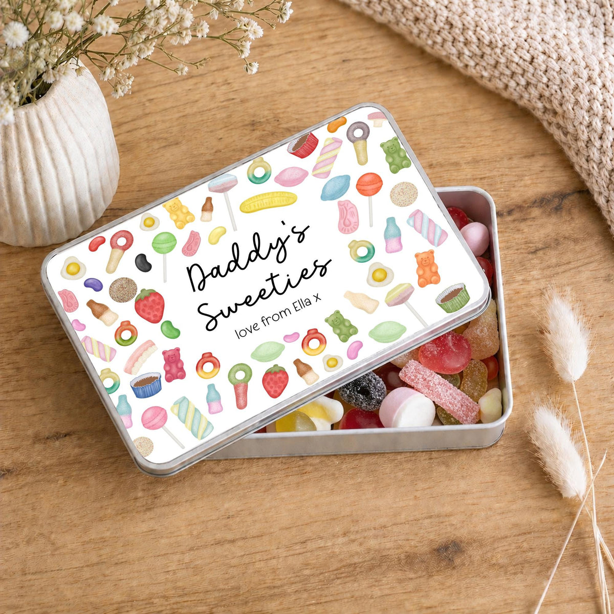 Personalised Sweets Tin Custom Name Candy Treat Storage Gift