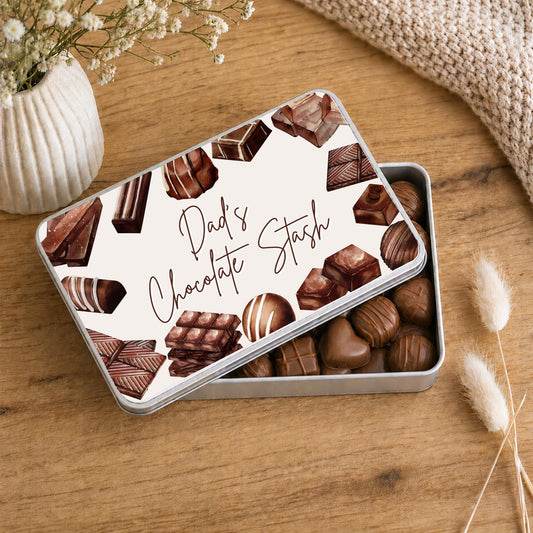 Personalised Chocolate Tin Birthday Gift For Chocoholic Grandparents, Nanny, Grandma Etc
