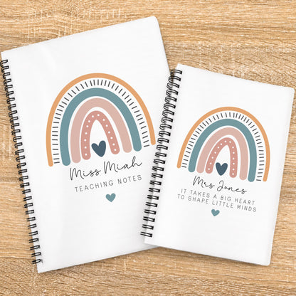 Personalised Teacher Notebook: Rainbow End of Term Gift