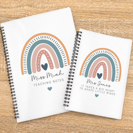 Personalised Teacher Notebook: Rainbow End of Term Gift