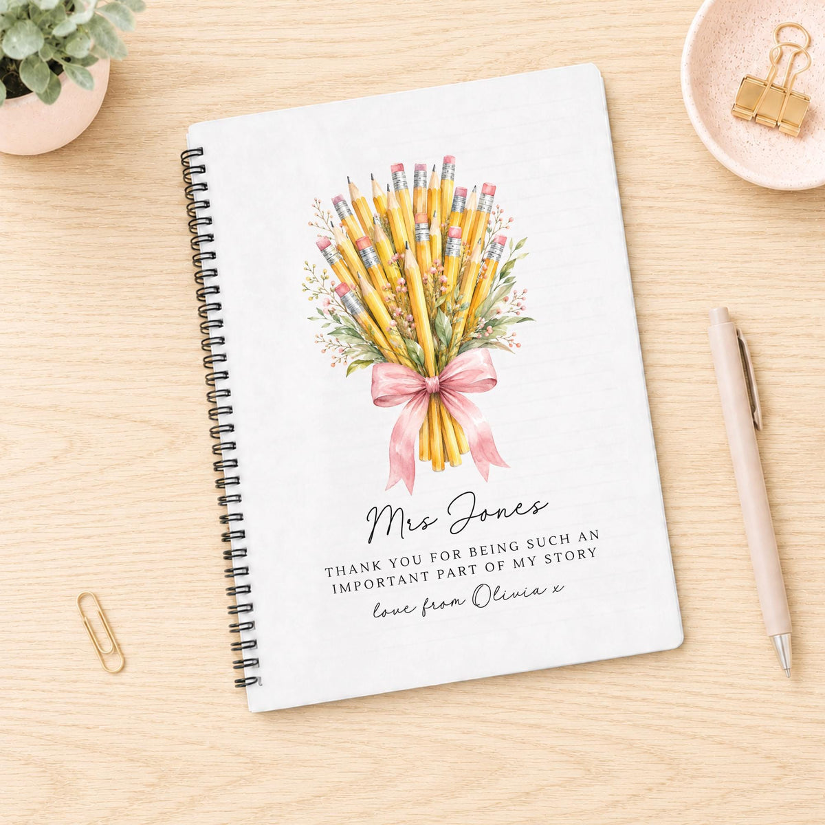 Personalised Teacher Gift Notebook End of Term School Term Notepad