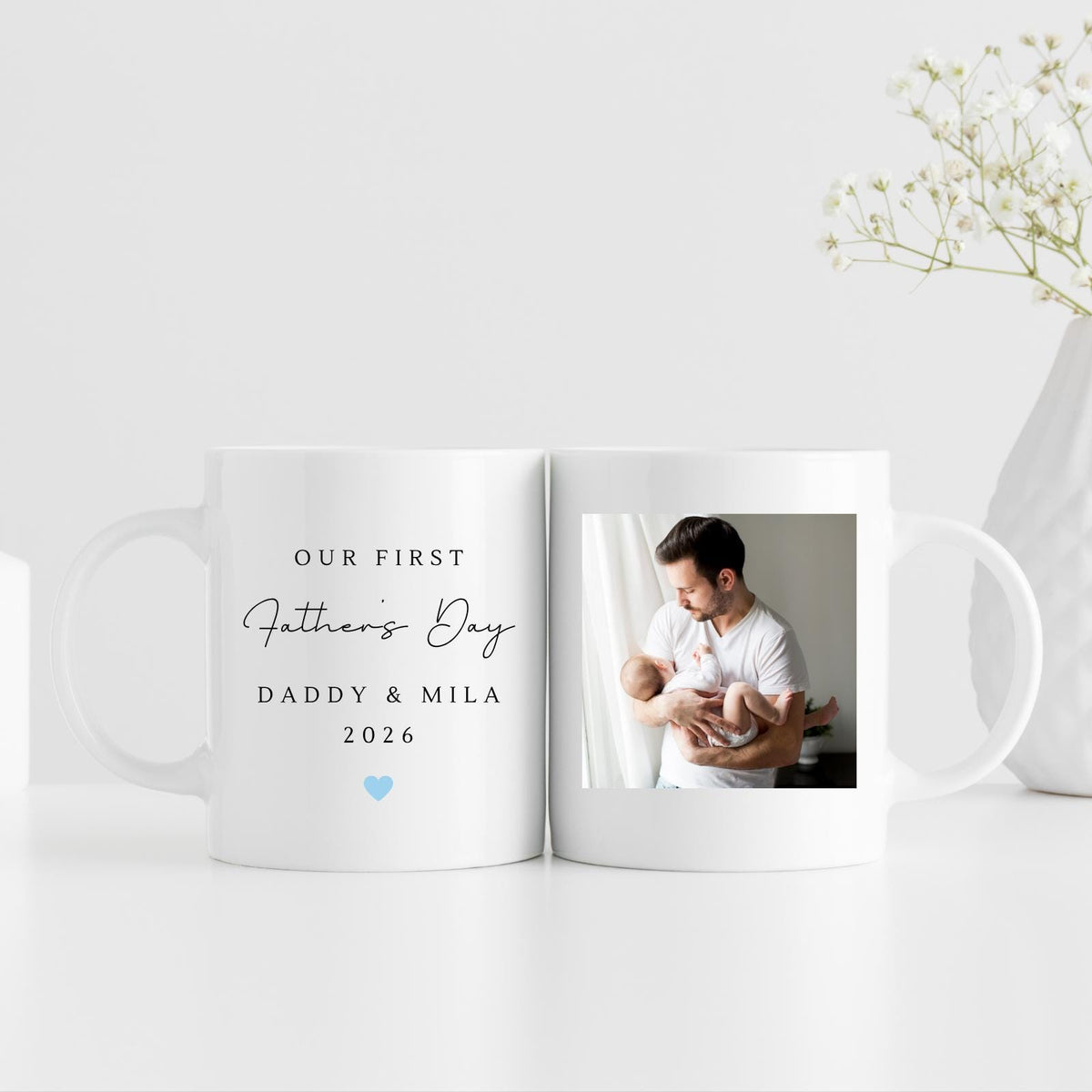 First Father's Day Mug Personalised Photo Daddy Baby Picture Gift