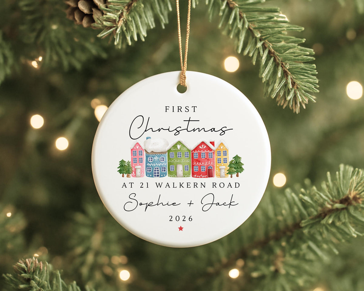 First Christmas In New Home Decoration Personalised Couple Ornament Moving House Gift