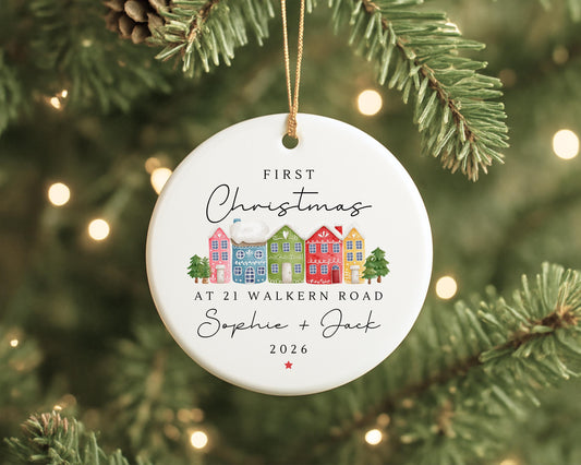 First Christmas In New Home Decoration Personalised Couple Ornament Moving House Gift