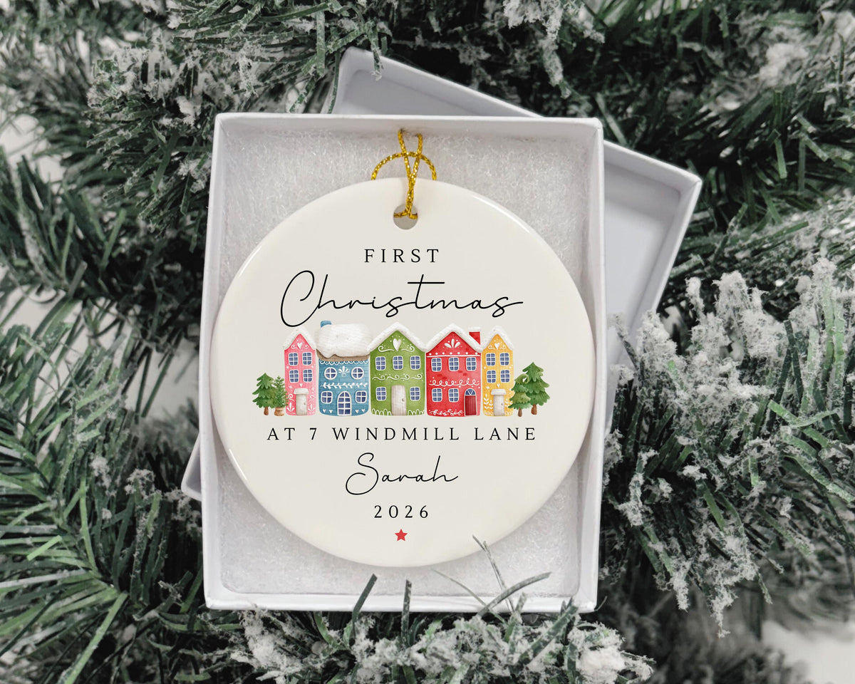 First Christmas In New Home Decoration Personalised Couple Ornament Moving House Gift