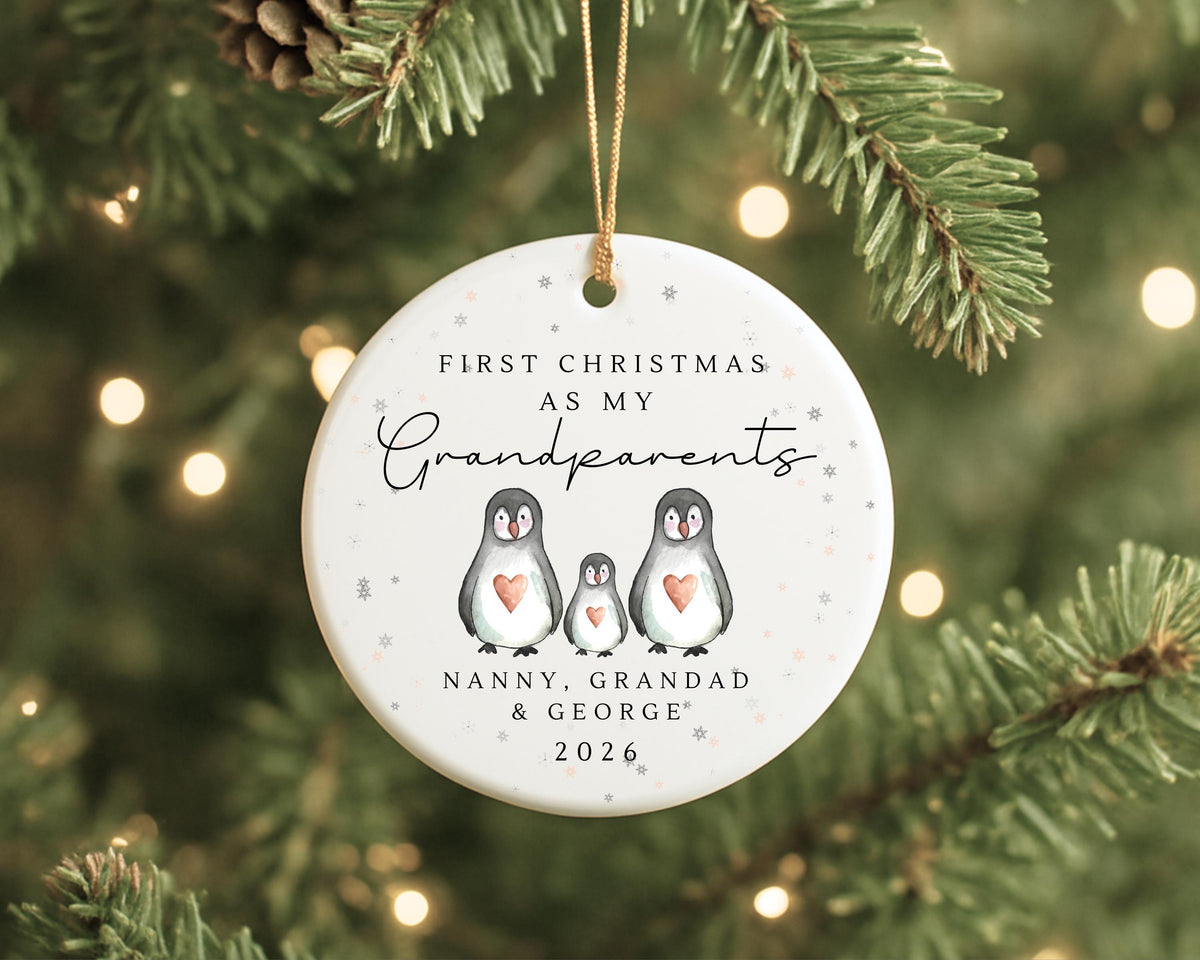 First Christmas As Grandparents Personalised Bauble Ornament Gift